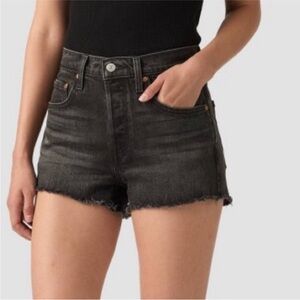 Levi's 501 Black Washed Denim Shorts Size 26